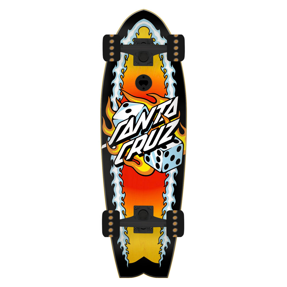 Santa Cruz Flaming Dice Dot Shark Cruzer - 8.81" x 27.69"
