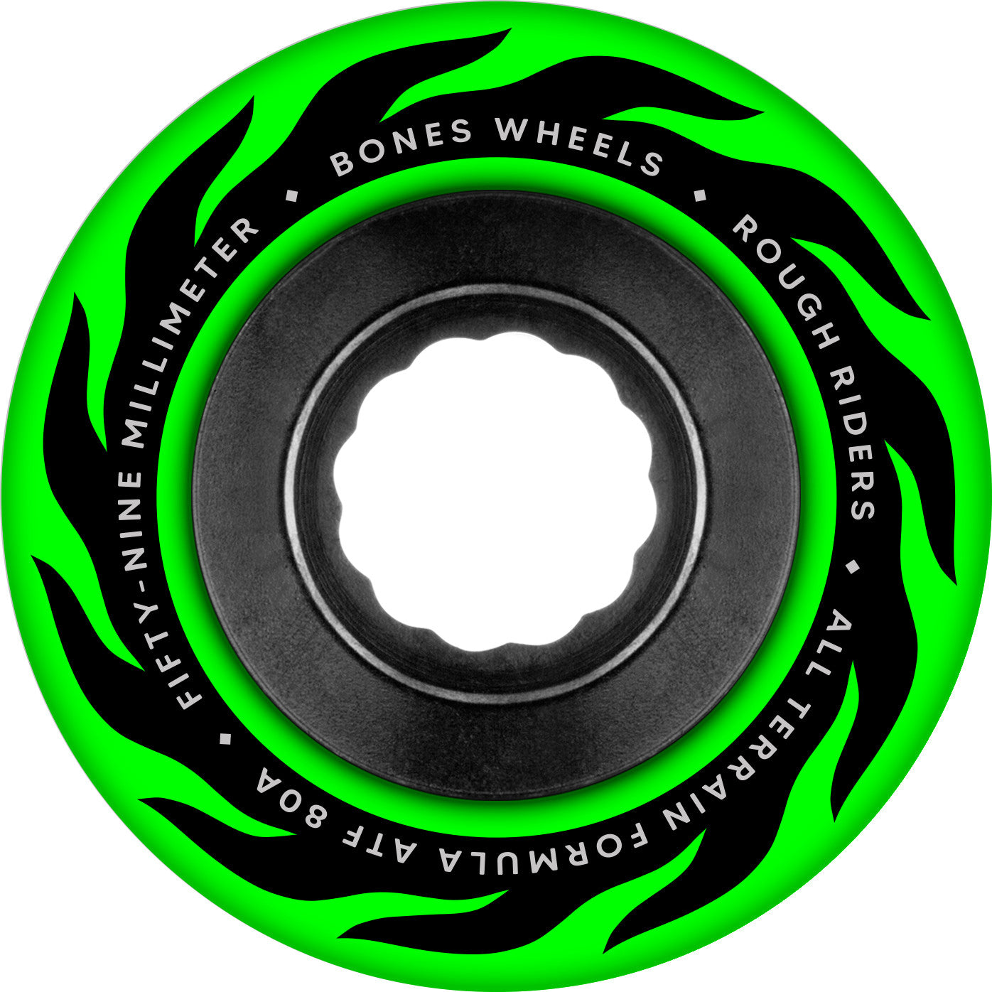 Bones ATF Rough Rider Eternal Flame Wheels Green 80A - 59mm