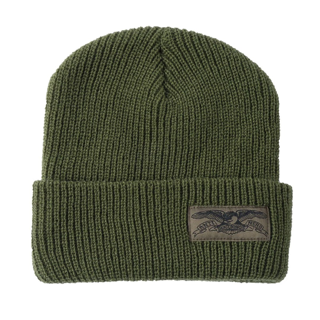 Antihero Stock Eagle Cuff Beanie - Olive - Vault Board Shop Antihero