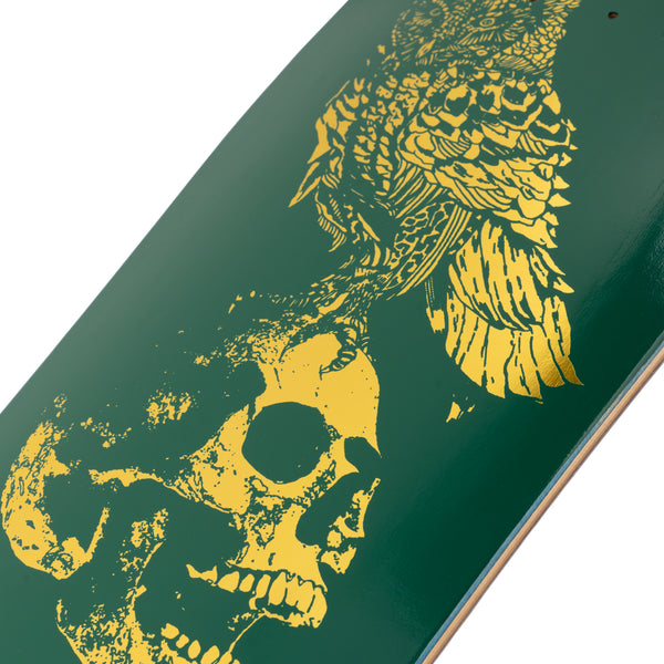 Welcome Bird Brain on Early Grab Emerald/ Gold Skateboard Dec