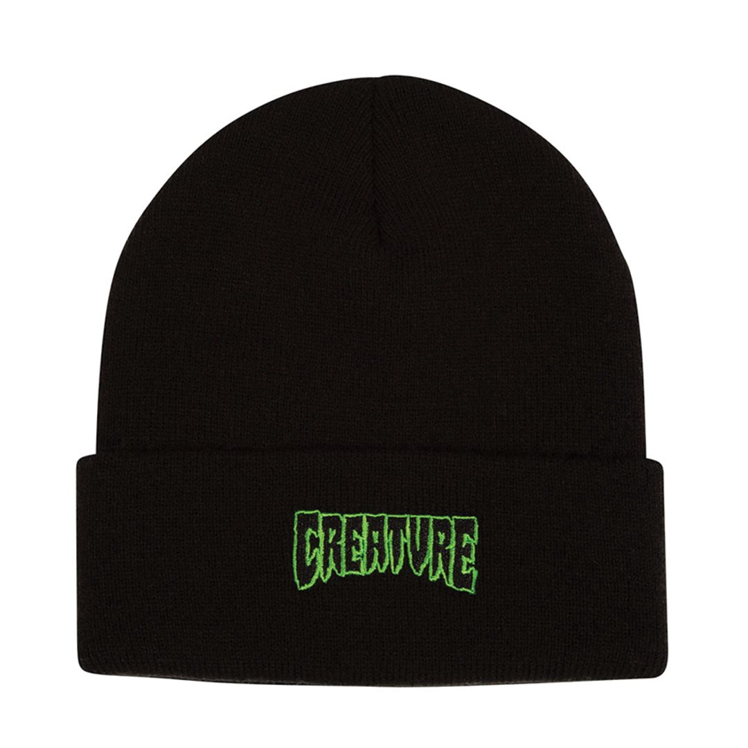 Creature Logo Outline Beanie - Black - Vault Board Shop Creature