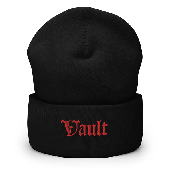 Vault Old-E Embroidered Logo Beanie - Black/ Red