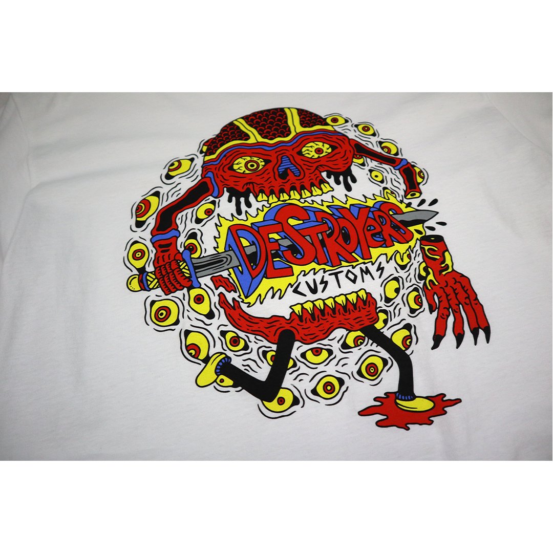Destroyers Customs Stabbing Sword Tee - White - Vault Board Shop Destroyers Customs