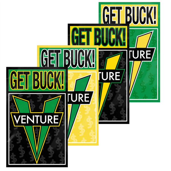 Venture X Shake Junt GET BUCK Sticker 4.5" - Multiple Colors