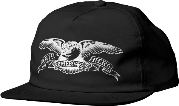 Antihero Basic Eagle Snapback Hat - Black/ White