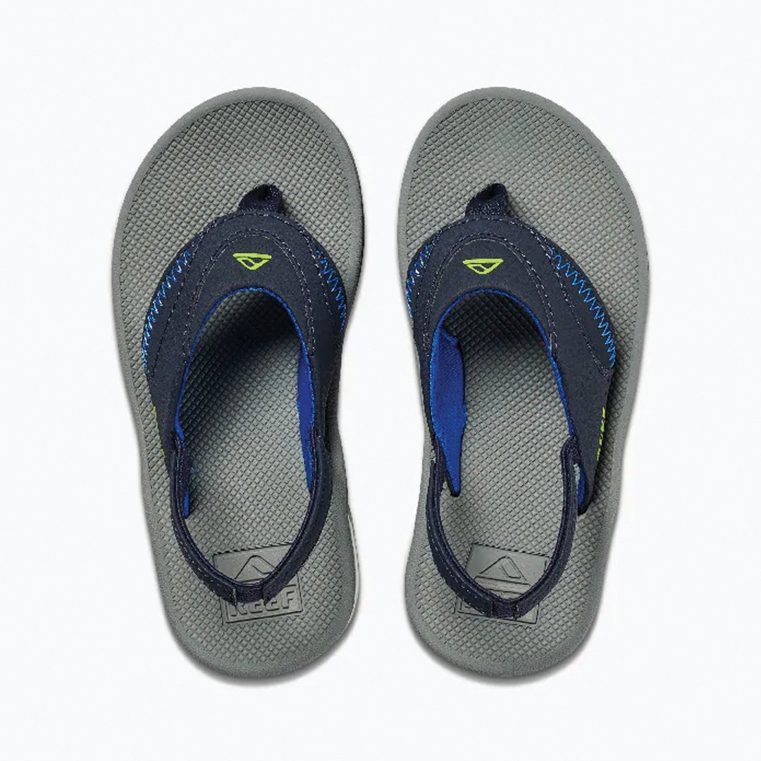 Reef Little Fanning Kid's Sandals - Navy/Lime - Vault Board Shop Reef