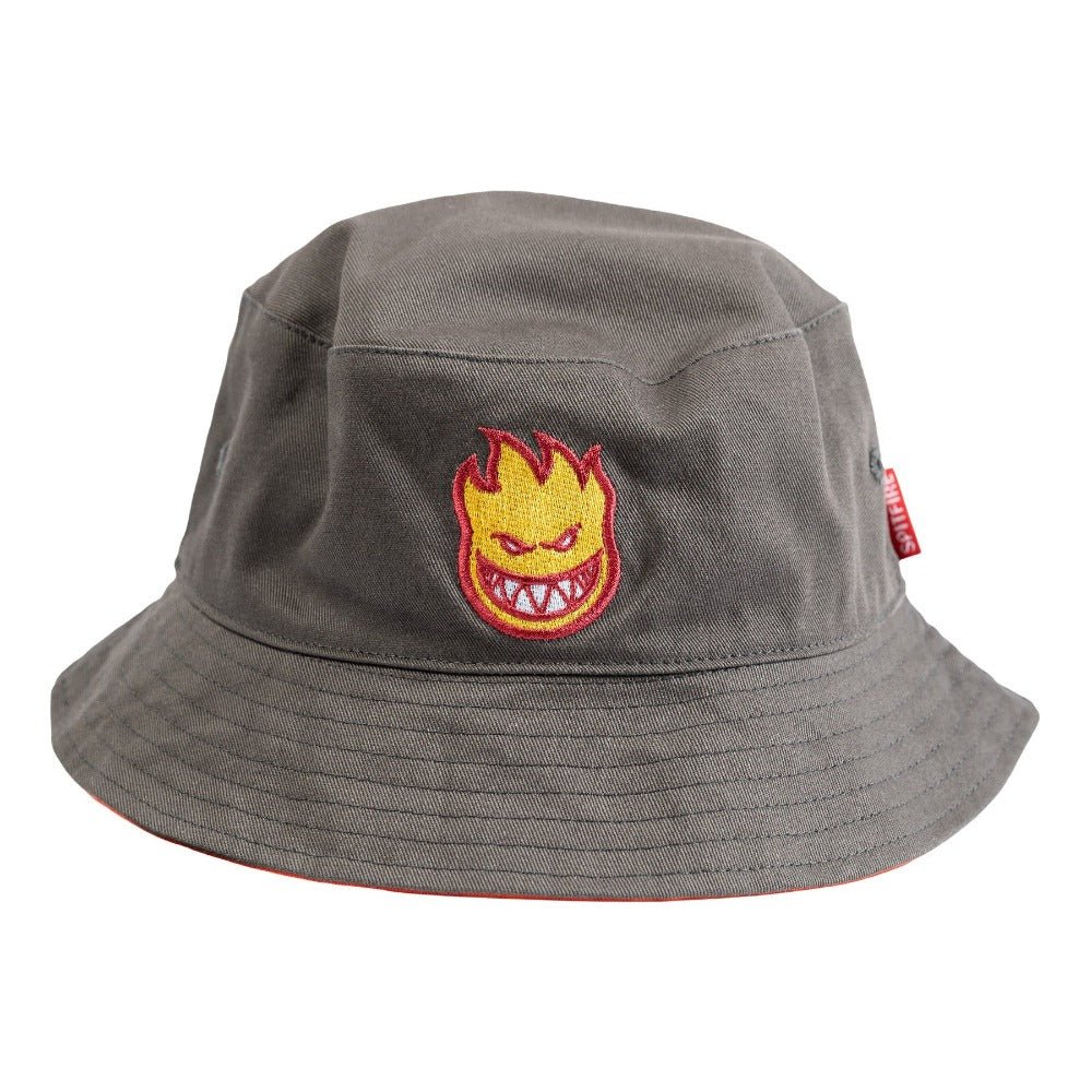 Spitfire Classic '87 Bighead Fill Reversible Bucket Hat - Grey/ Orange - Vault Board Shop Spitfire