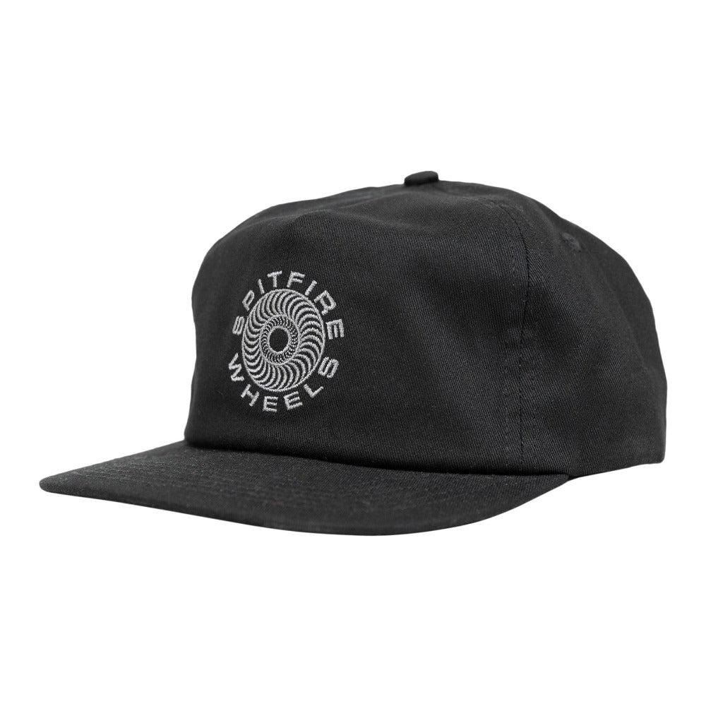 Spitfire Classic '87 Swirl Snapback Hat - Black - Vault Board Shop Spitfire