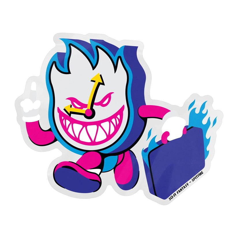 Spitfire x Sci - Fi Fantasy Burning Time Sticker 3" - Vault Board Shop Spitfire