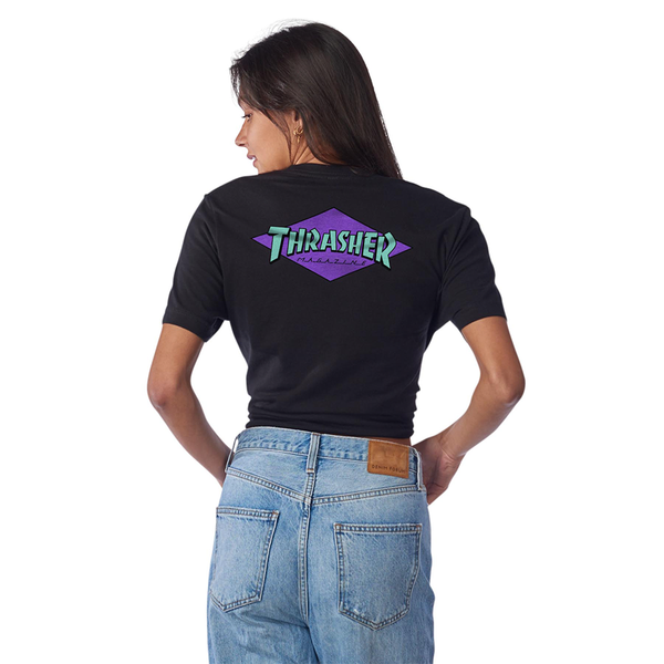 Santa Cruz X Thrasher Women's Diamond Dot Relaxed T-Shirt - Black