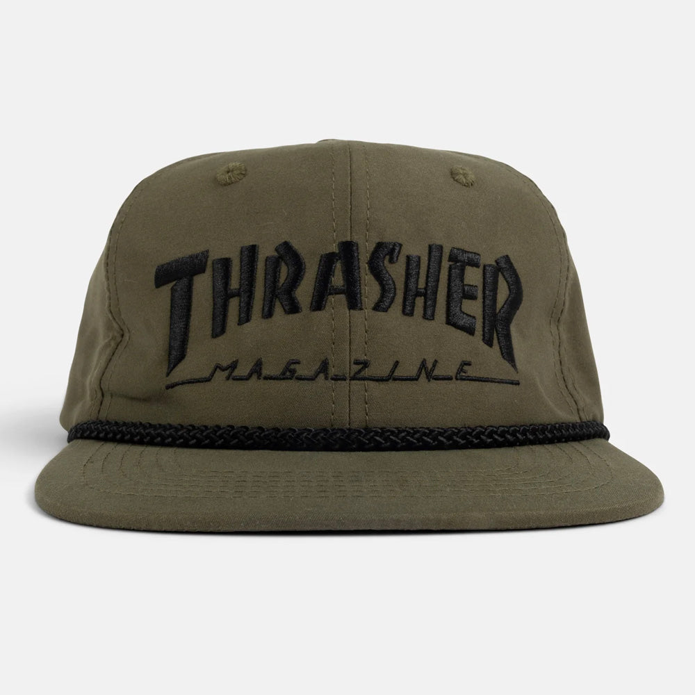 Thrasher Rope Snapback Hat - Olive/ Black