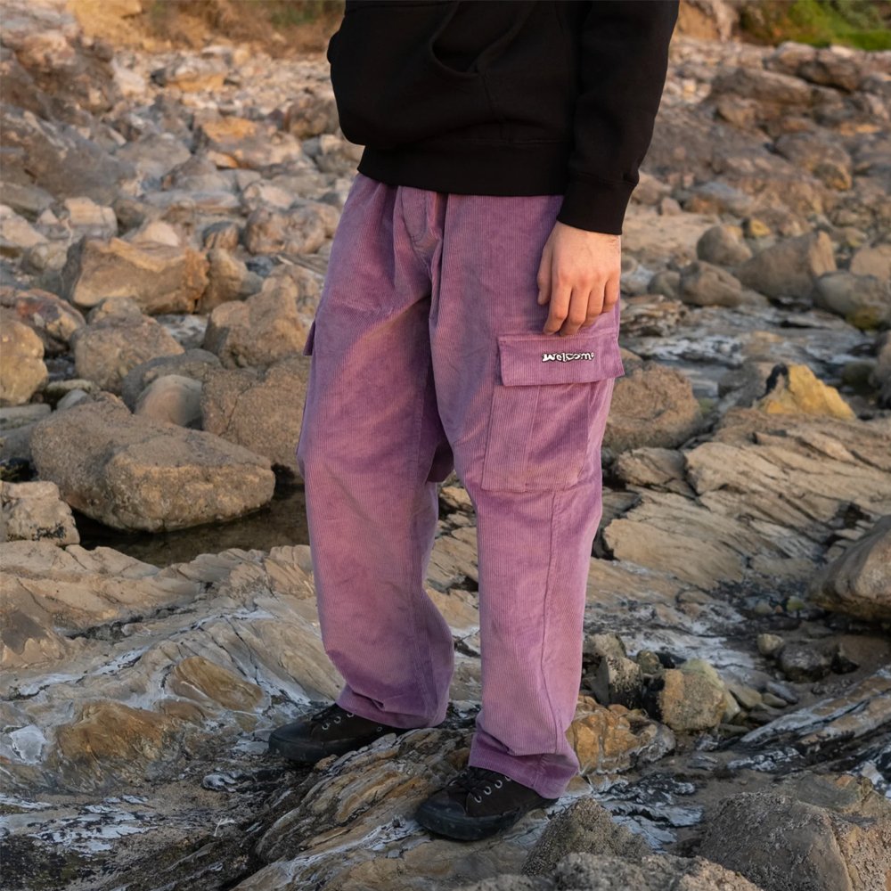 Welcome Chamber Corduroy Cargo Pant - Berry - Vault Board Shop Welcome