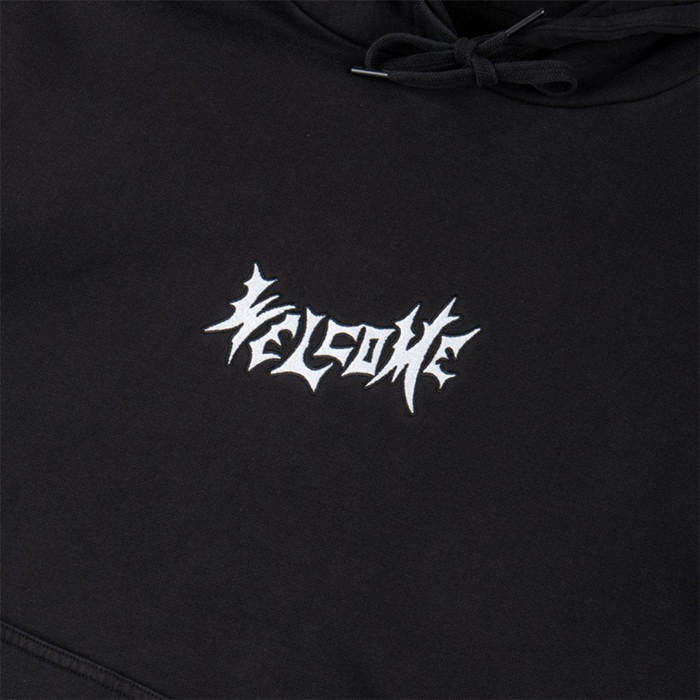 Welcome Vamp Pigment - Dyed Hoodie - Black - Vault Board Shop Welcome