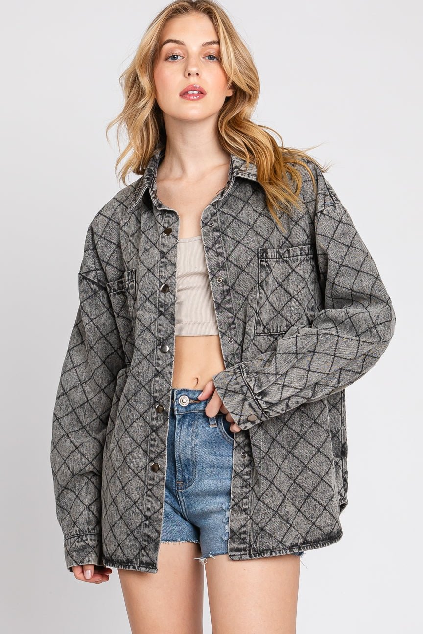 Oversized washed denim jacket hotsell