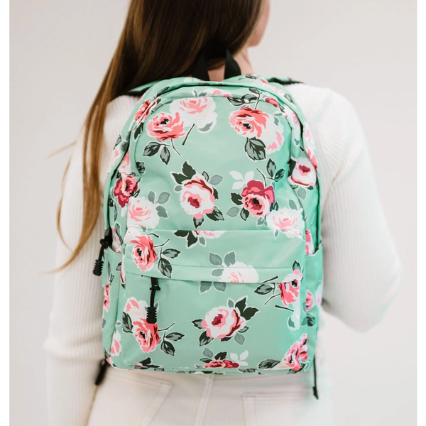 Rosalie Floral Print Backpack - Mint