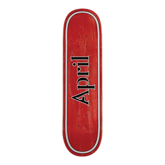 April AP OG Logo Deck Red/ Black/ White - 8.25" - Vault Board Shop April Skateboards