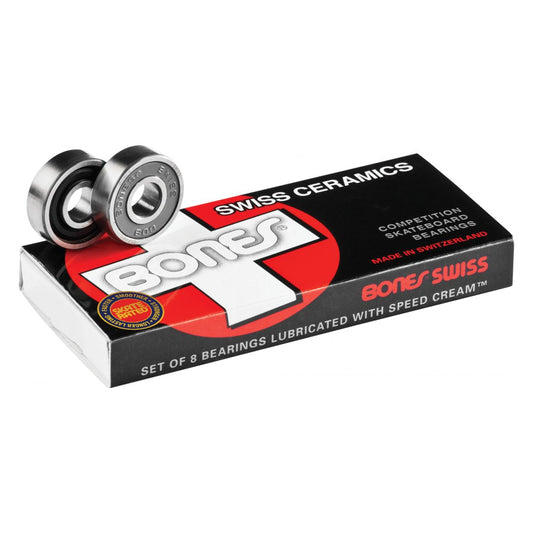 Bones Swiss Ceramic Bearings - Pack of 8 - Vault Board Shop Bones