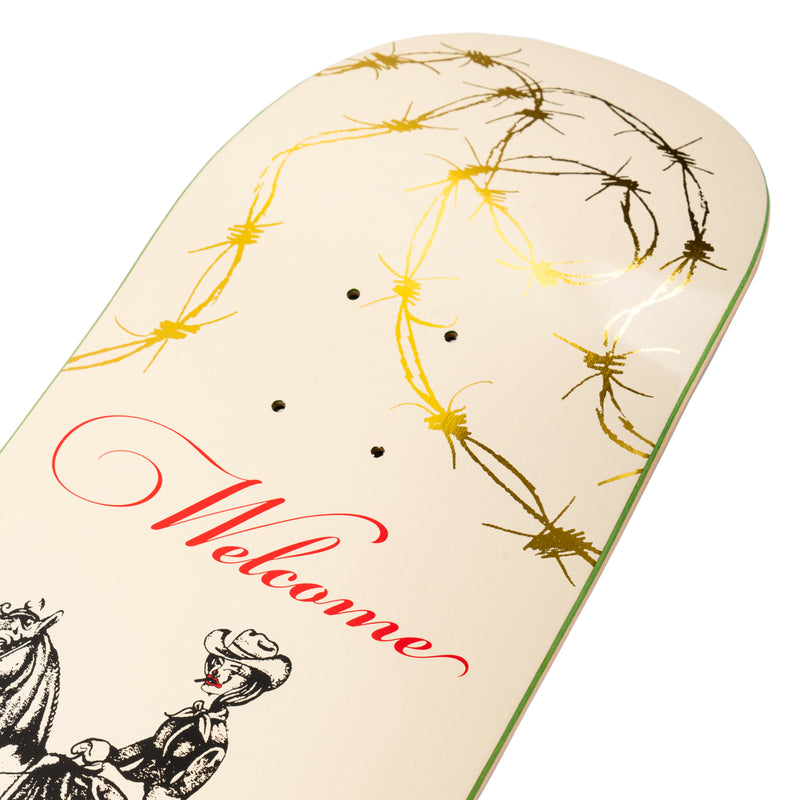 Welcome Cowgirl on Enenra Bone/ Gold Foil Deck - 8.5"