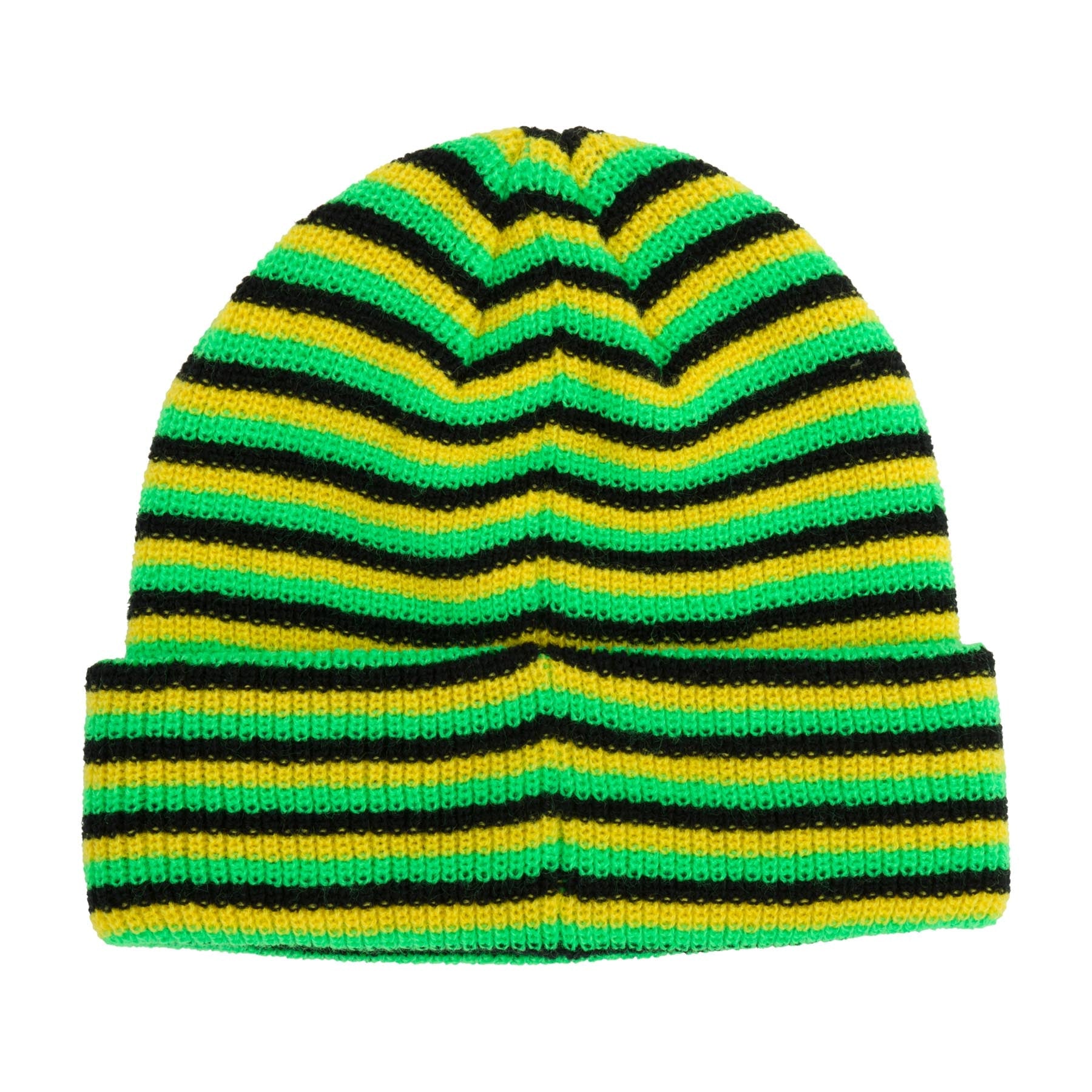 Creature Logo Outline Beanie - Black/ Yellow/ Green - Vault Board Shop Creature