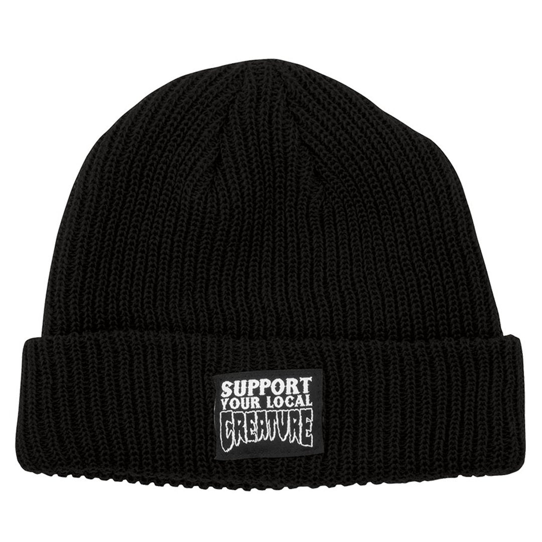 Creature Support Beanie - Black - Vault Board Shop Creature