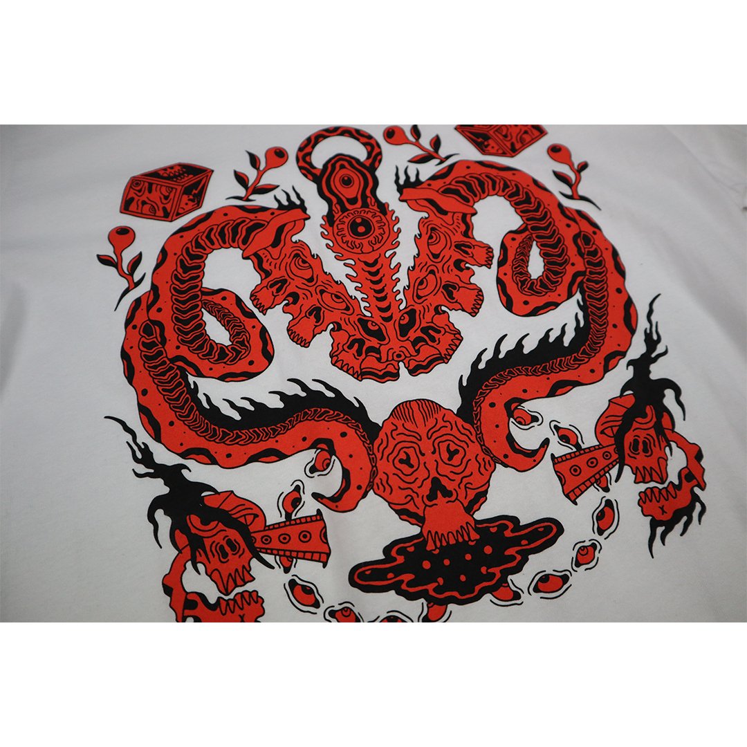 Destroyers Customs Snake Tee - White - Vault Board Shop Destroyers Customs