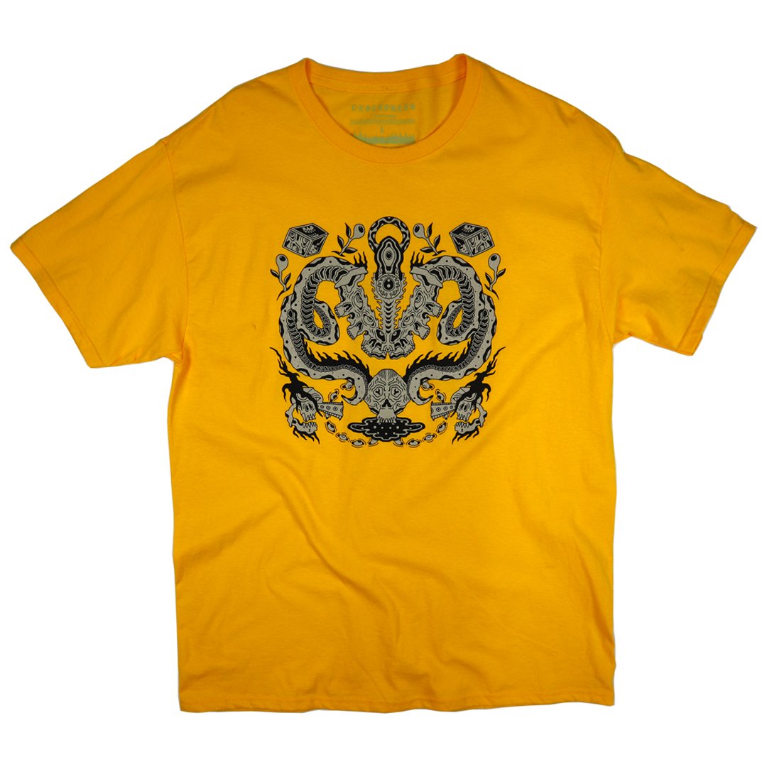 Destroyers Customs Snake Tee - Yellow - Vault Board Shop Destroyers Customs