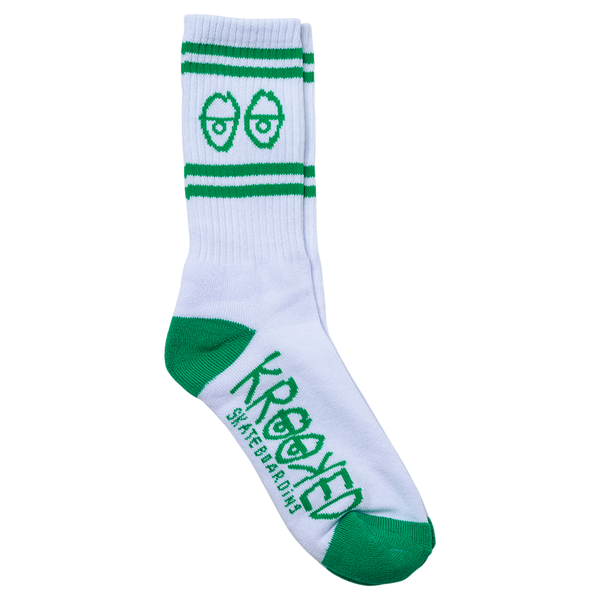 Krooked Eyes Sock - White/ Green