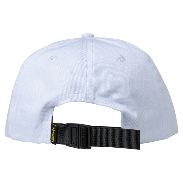 Krooked Eyes Adjustable Strapback Hat - White/ Green