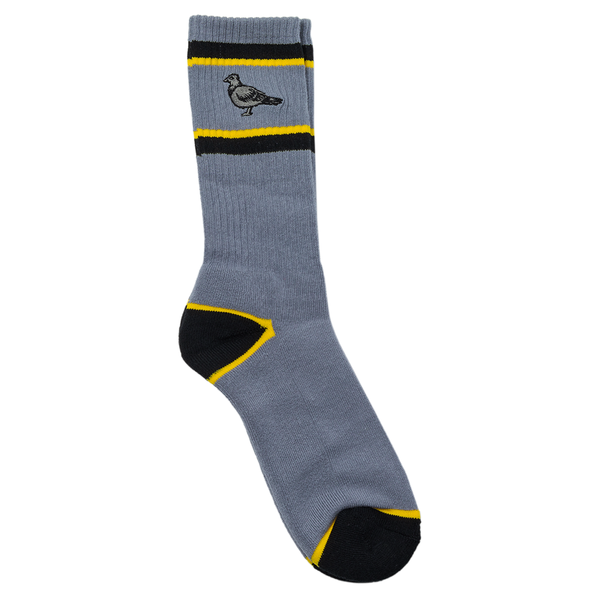 Antihero Basic Pigeon Emb Sock - Grey/ Yellow
