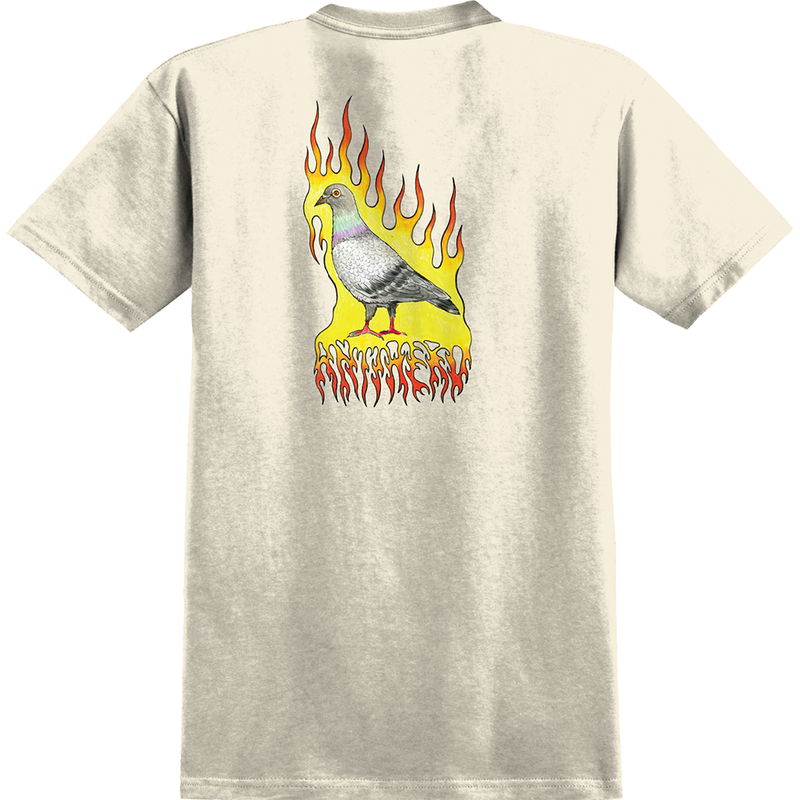Antihero Flaming Pigeon Tee - Natural/ Multi