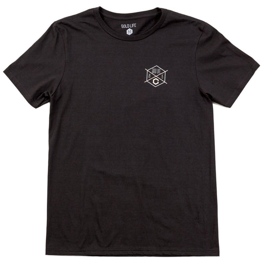 Gold Life Hex Tee - Black - Vault Board Shop Gold Life