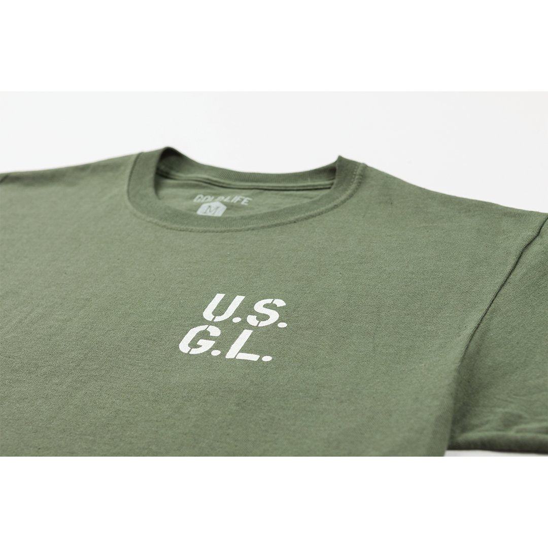 Gold Life Standard Issue Tee - Army - Vault Board Shop Gold Life