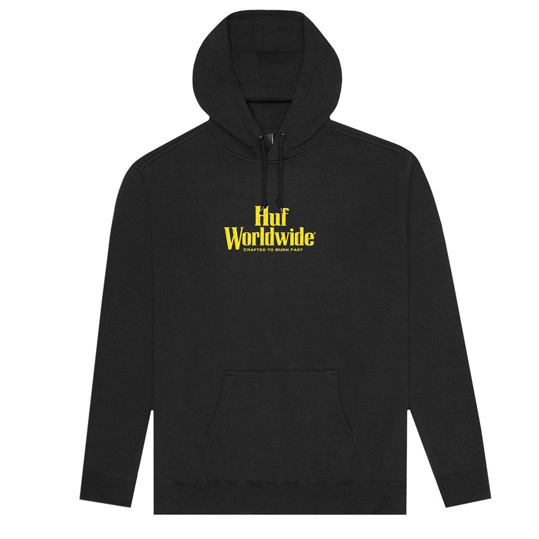 HUF Burn Fast Hoodie - Black - Vault Board Shop HUF