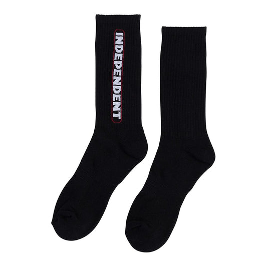 Independent Bar Logo Crew Socks - Black - Vault Board Shop Independent