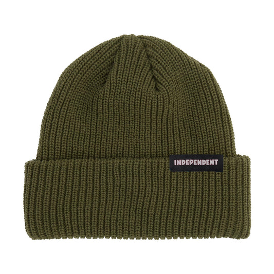 Independent Beacon Long Shoreman Beanie - Olive - Vault Board Shop Independent