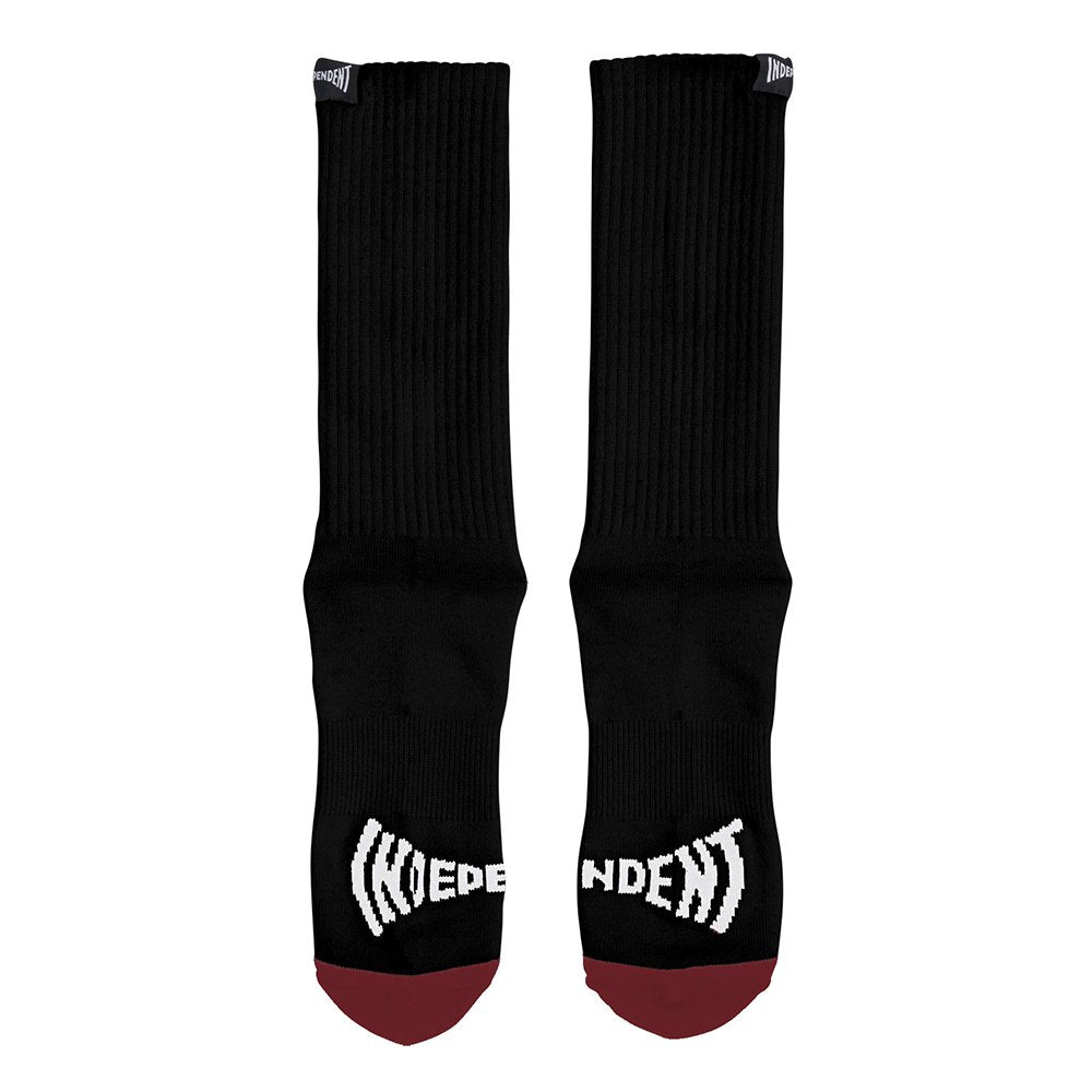 Independent Span Split Crew Socks - Black/ Burg - Vault Board Shop Independent