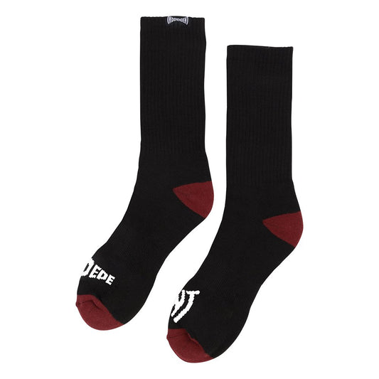 Independent Span Split Crew Socks - Black/ Burg - Vault Board Shop Independent