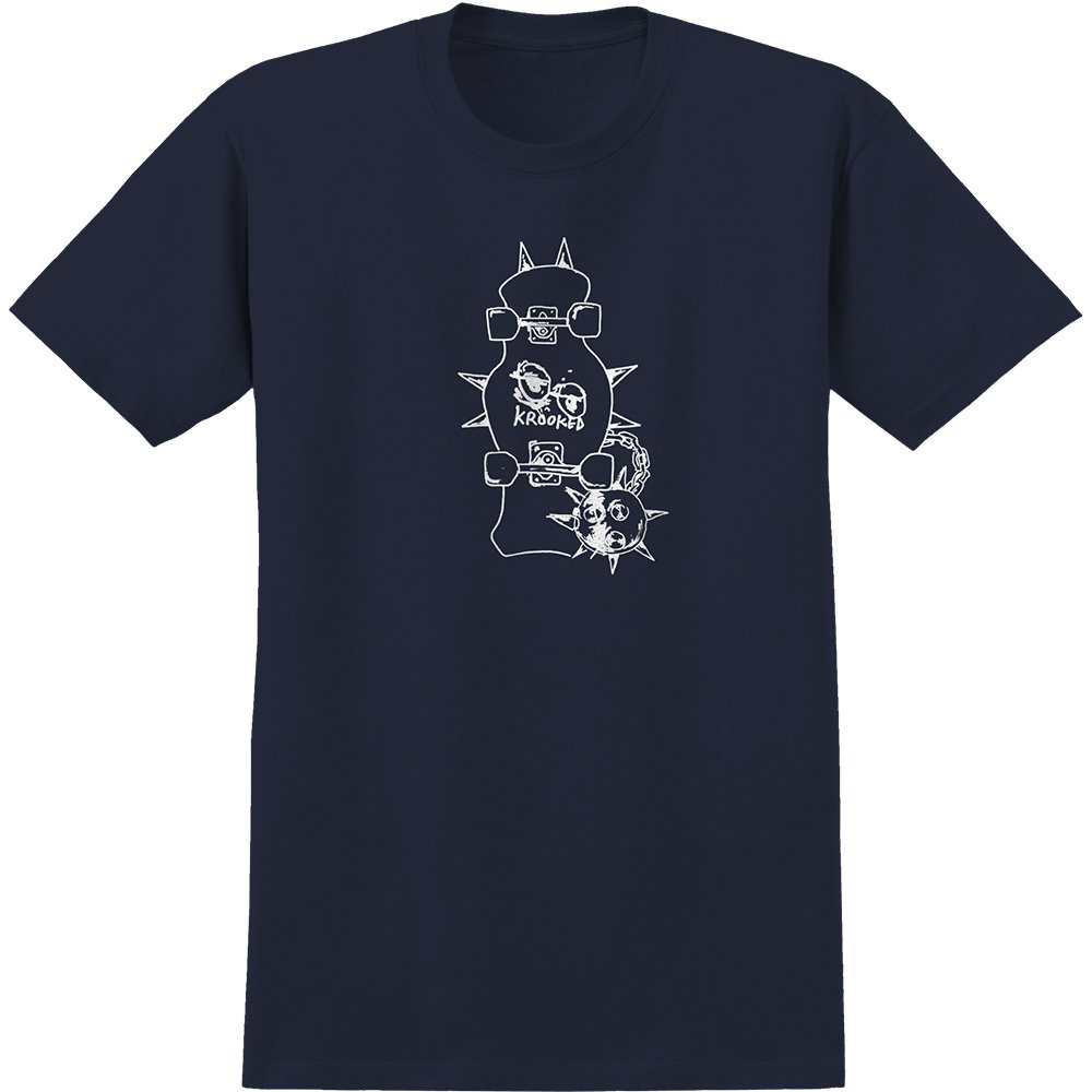 Krooked Mace Tee - Navy - Vault Board Shop Krooked