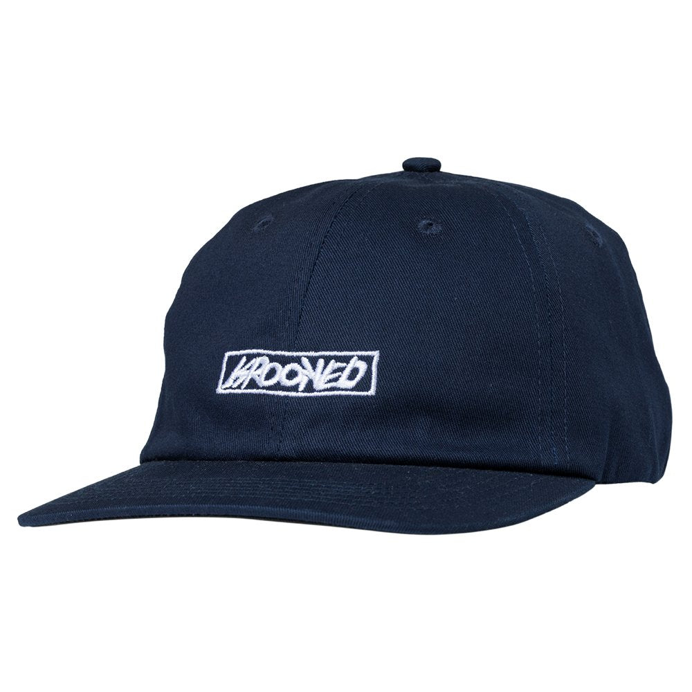 Krooked Moonsmile Script Adjustable Strapback Hat - Navy - Vault Board Shop Krooked