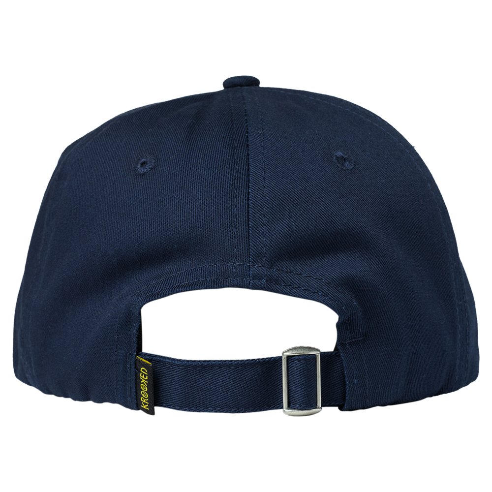 Krooked Moonsmile Script Adjustable Strapback Hat - Navy - Vault Board Shop Krooked