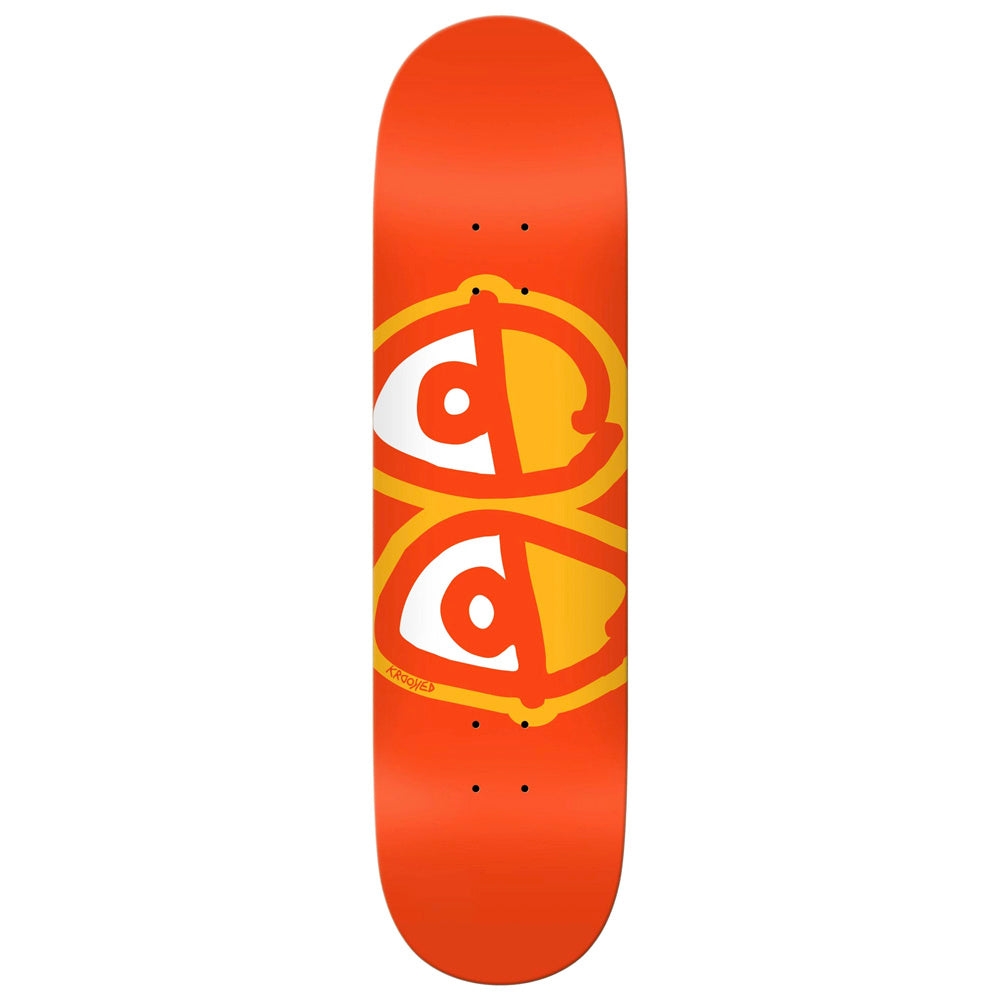 Krooked Team Eyes Orange Skateboard Deck - 8.25"