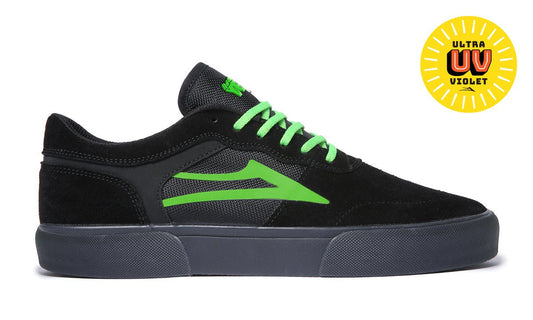 Lakai Staple Yeah Right - Black/ UV Green Suede - Vault Board Shop Lakai