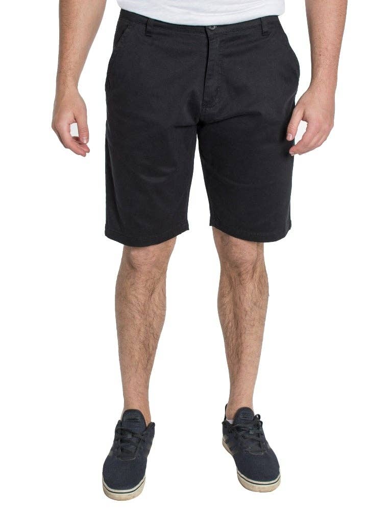 Men's Twill Summer Stretch 4 Pocket Chino Shorts - Black - Vault Board Shop Hawk's Bay