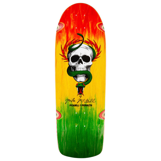 Powell-Peralta Mike McGill Skull & Snake Skateboard Deck Rasta Fade - 10"