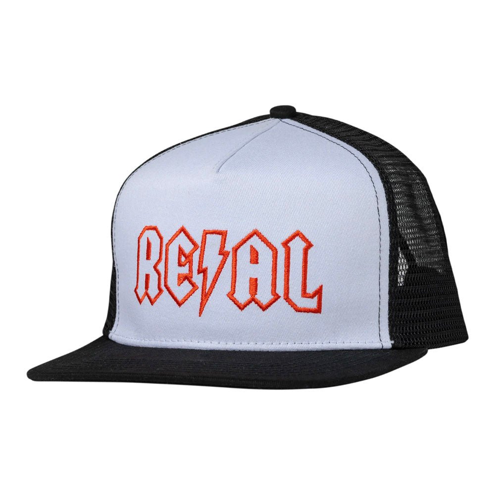 Real Deeds Snapback Hat - White/ Black/ Red - Vault Board Shop Real