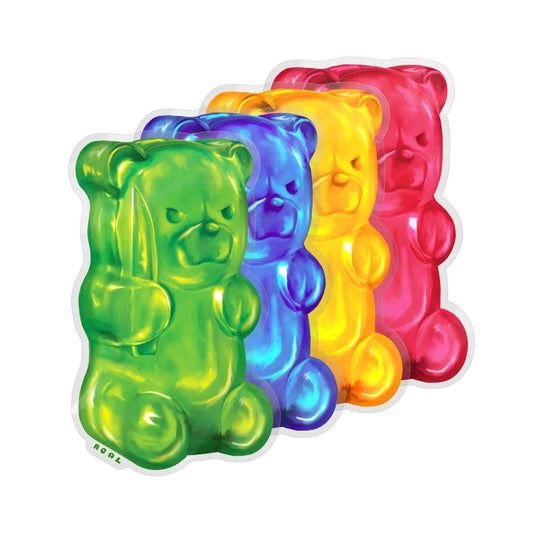 Real Fun Bear Sticker 4" - Multiple Colors - Vault Board Shop Real