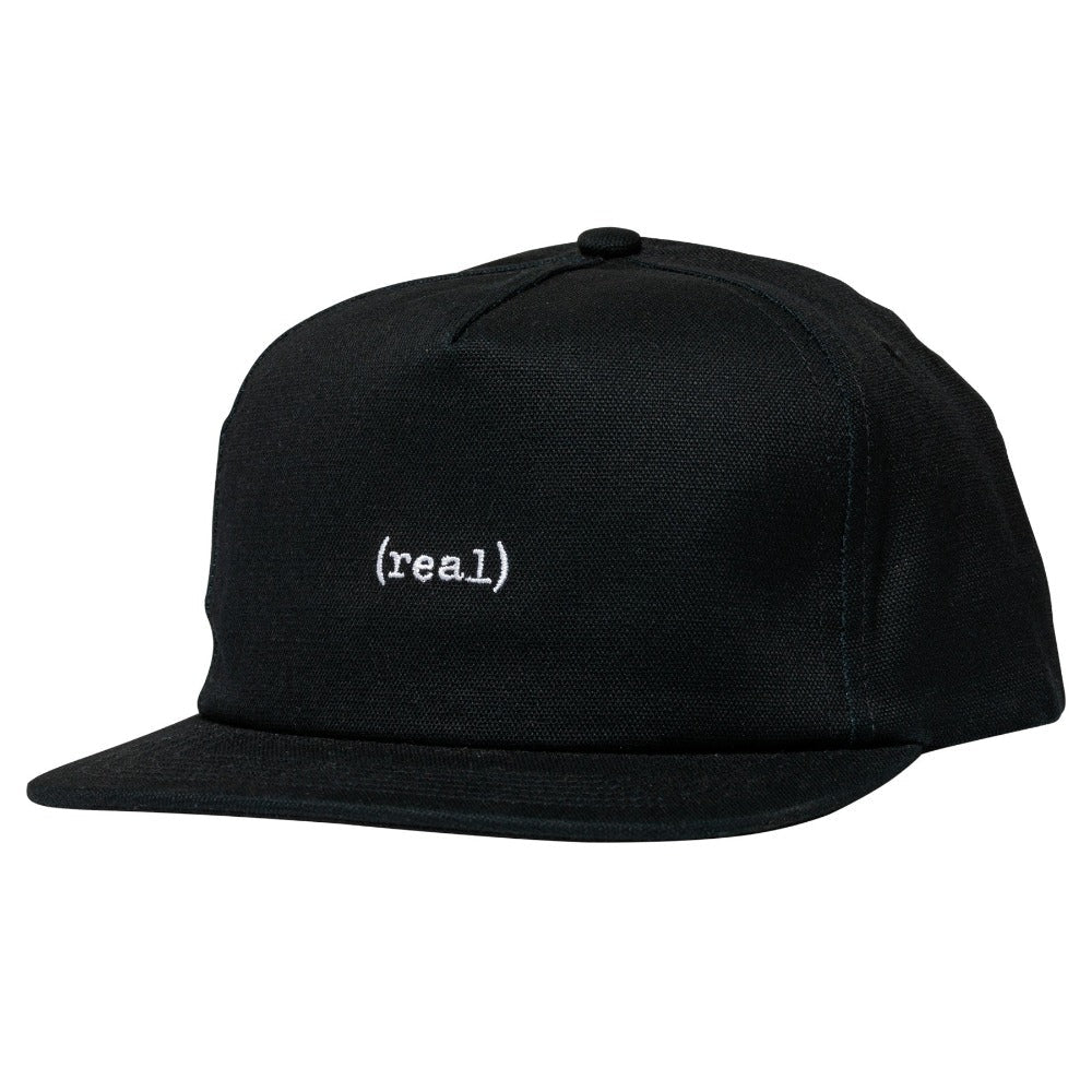 Real Lower Snapback Hat - Black/ White - Vault Board Shop Real