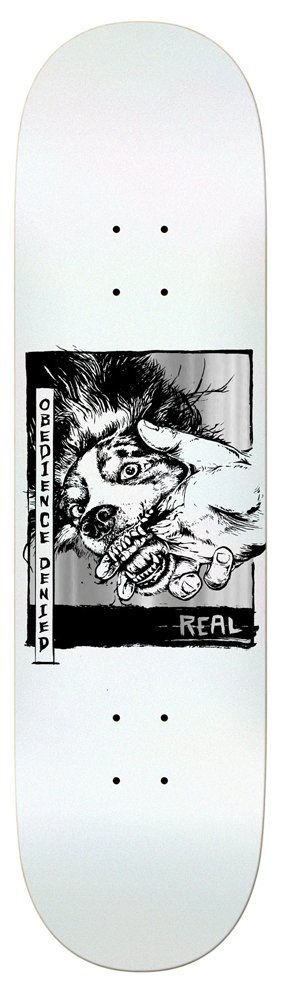 Real Obedience Denied Pearlescent White Deck - 8.5" - Vault Board Shop Real