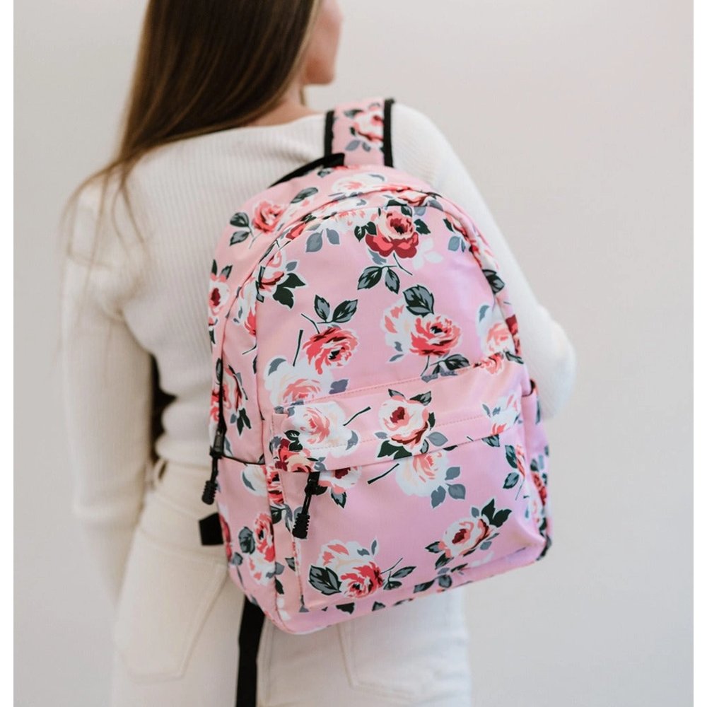 Rosalie Floral Print Backpack - Pink - Vault Board Shop Faire