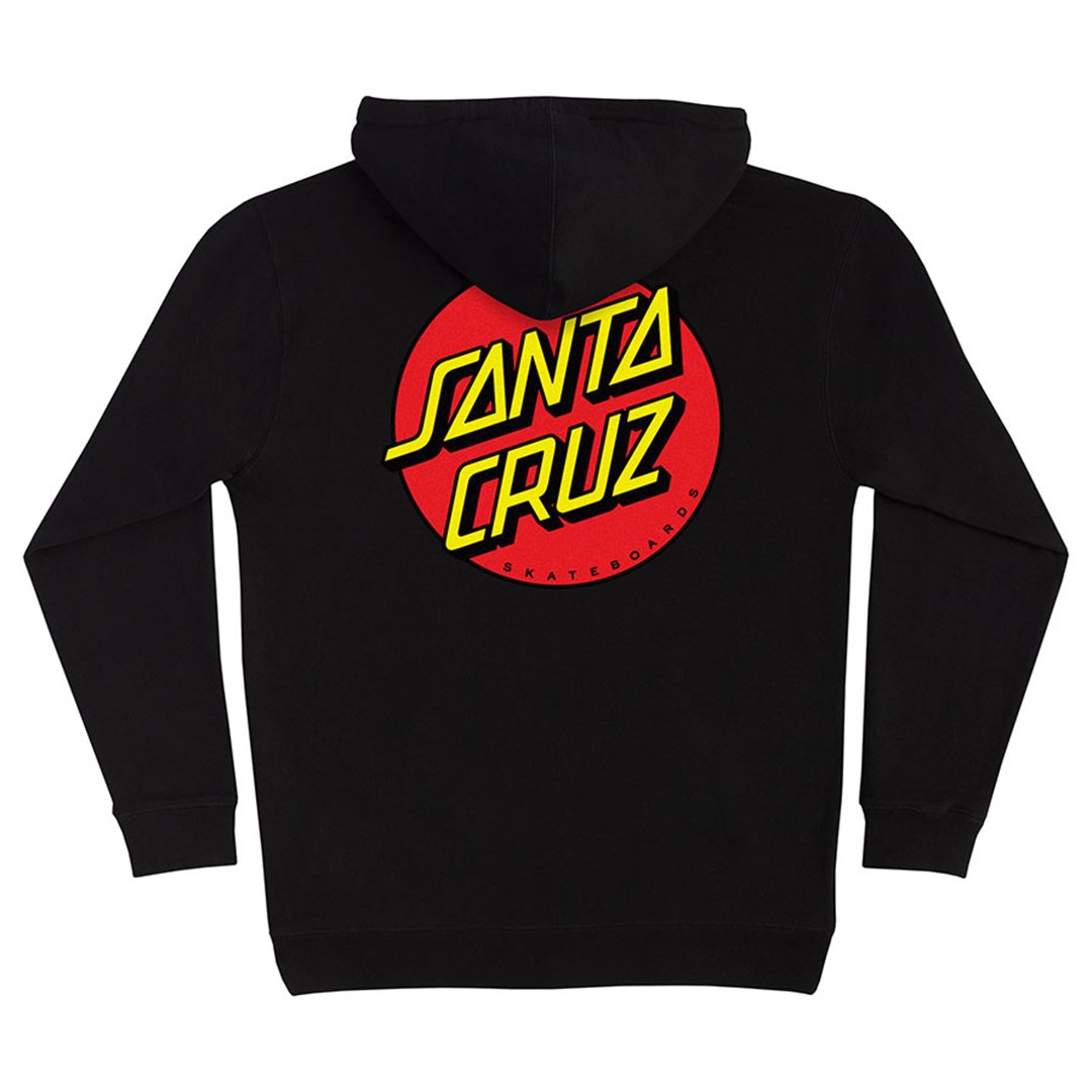 Santa Cruz Classic Dot Heavyweight Hoodie - Black - Vault Board Shop Santa Cruz